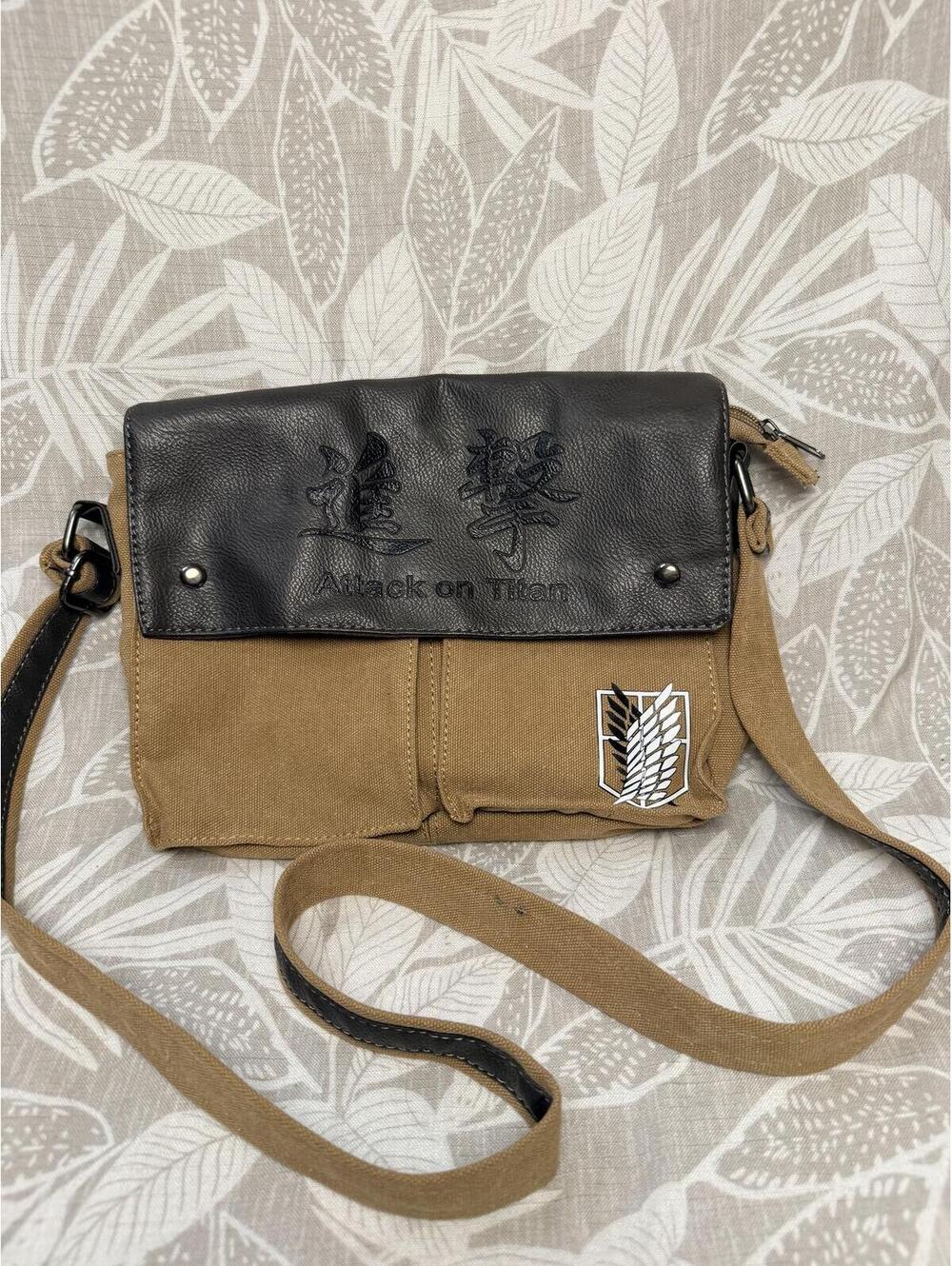 Attack on Titan Canvas and Faux Leather Crossbody Bag